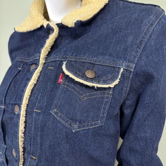 Vintage Late 90s / Y2K Levi’s Red Tab Faux Sherpa Denim Jacket - Picture 3 of 7